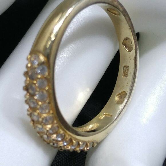 Swarovski Ring Swan Logo 925 Rhinestone Band Size 8.25 Stamped L Swan 925 - Picture 6 of 12